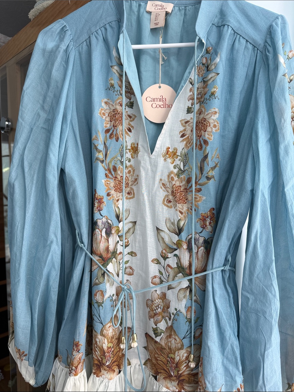 Camilla Coelho Blue Floral Boho Tunic Dress - Picture 4 of 4
